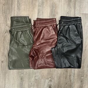 Loft faux leather pull on pants